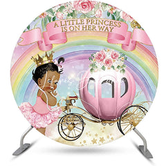 Lofaris Rainbow Little Princess Round Baby Shower Backdrop