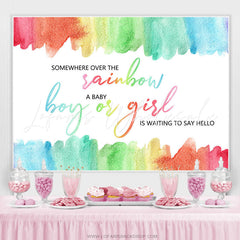 Lofaris Rainbow Themed Gender Reveal Baby Shower Backdrop