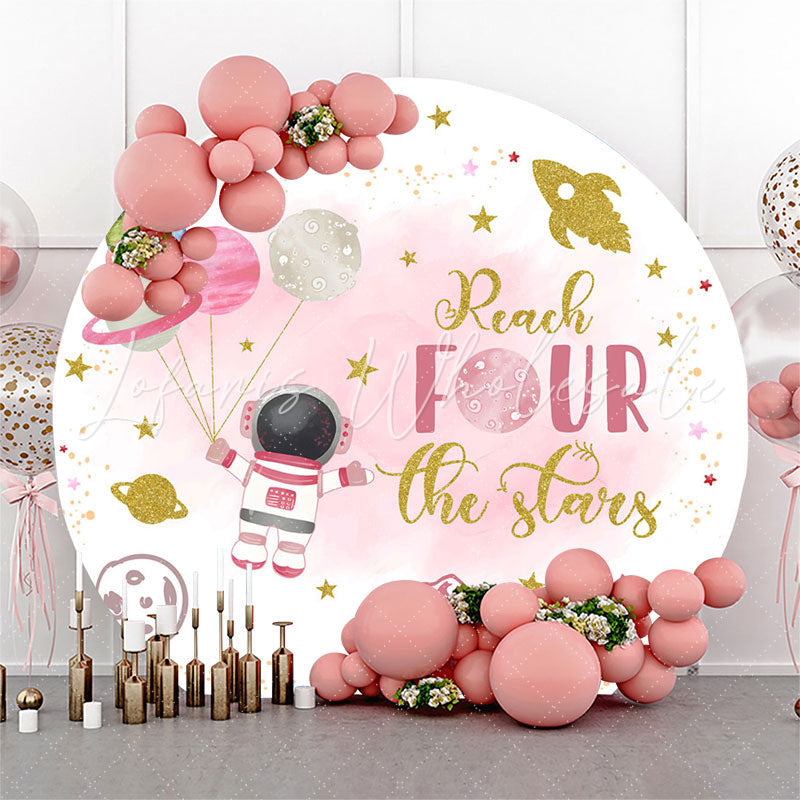 Lofaris Reach Four The Stars Round 4th Birthday Backdrop