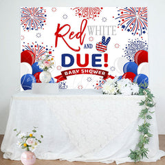 Lofaris Red And Blue Balloon Stars Baby Shower Backdrop