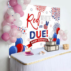 Lofaris Red And Blue Balloon Stars Baby Shower Backdrop