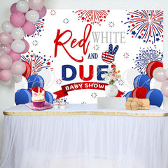 Lofaris Red And Blue Balloon Stars Baby Shower Backdrop