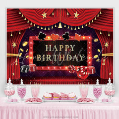 Lofaris Red And Gold Curtains Glitter Night Birthday Backdrop