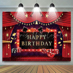 Lofaris Red And Gold Curtains Glitter Night Birthday Backdrop