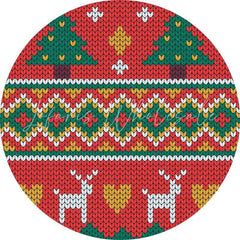 Lofaris Red And Green Round Chrismas Tree With Elk Backdrop