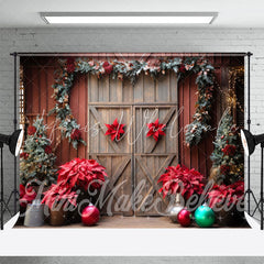 Lofaris Red Floral Plants Photo Shoot Christmas Backdrop