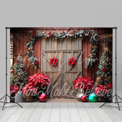 Lofaris Red Floral Plants Photo Shoot Christmas Backdrop