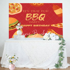 Lofaris Red Food Its Time For Bbq Birthday Party Backdrop