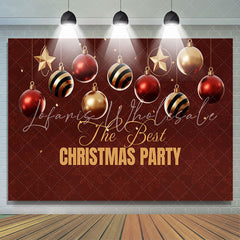 Lofaris Red Gold Ball The Best Christmas Party Backdrop