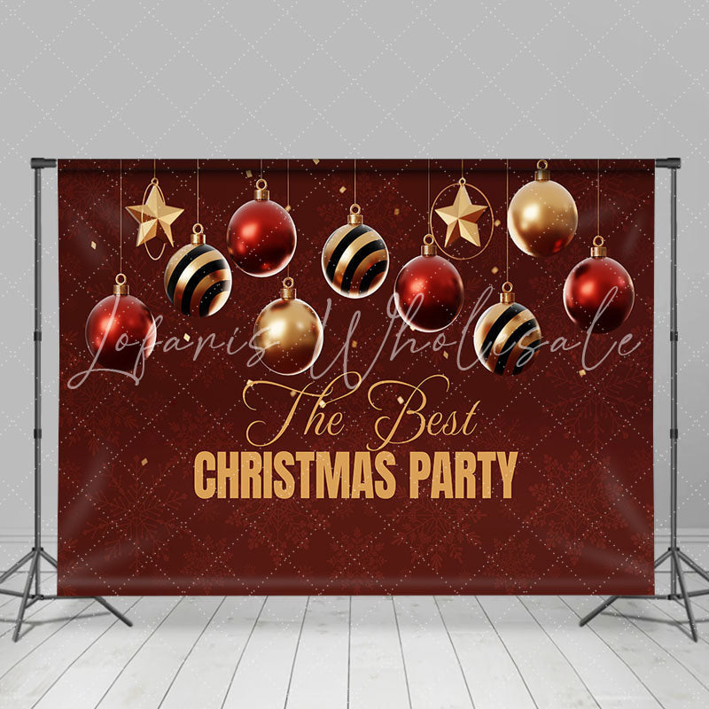 Lofaris Red Gold Ball The Best Christmas Party Backdrop