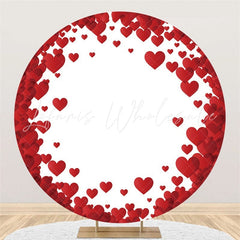 Lofaris Red Hearts Round Simple Happy Valentines Backdrops