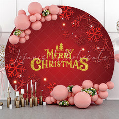 Lofaris Red Snowflake Theme Merry Christmas Circle Backdrop