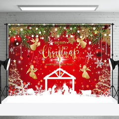 Lofaris Red Snowy Merry Christmas Happy New Year Backdrop