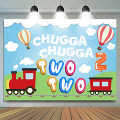 Lofaris Red Train And Chugga Happy 2nd Birthday Party Backdrop