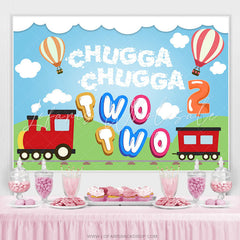 Lofaris Red Train And Chugga Happy 2nd Birthday Party Backdrop