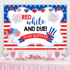 Lofaris Red White and Due! 4Th of July Baby Shower Backdrop