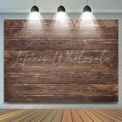 Lofaris Retro Brown Wood Wall Birthday Decoration Backdrop