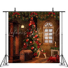 Lofaris Retro Window Christmas Tree Photo Shoot Backdrop