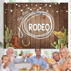 Lofaris This Is My First Rodeo Birthday Photoshoot Backdrop