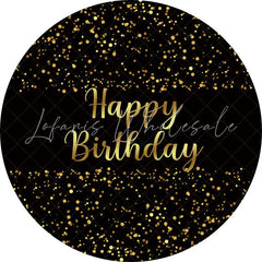 Lofaris Rose Gold And Black Happy Birthday Circle Backdrop