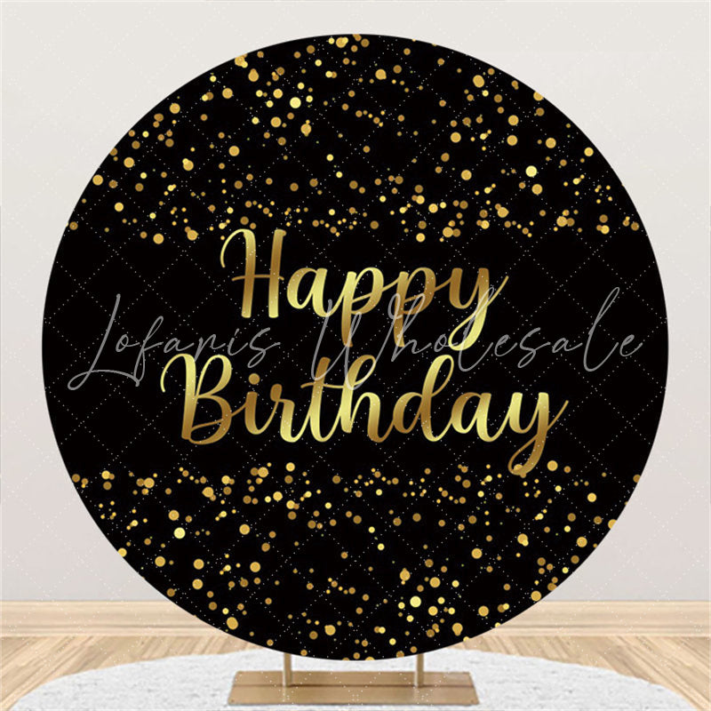 Lofaris Rose Gold And Black Happy Birthday Circle Backdrop