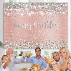 Lofaris Rose Gold And Silver Bokeh Happy Birthday Backdrop