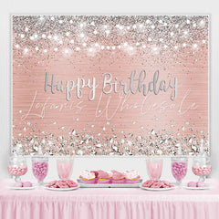 Lofaris Rose Gold And Silver Bokeh Happy Birthday Backdrop