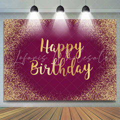 Lofaris Rose Pink And Glitter Gold Happy Birthday Backdrop