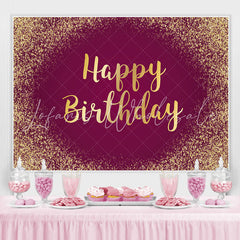 Lofaris Rose Pink And Glitter Gold Happy Birthday Backdrop