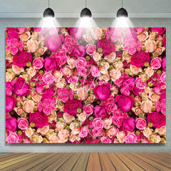 Lofaris Rose Red And Pink Floral Birthday Backdrop For Girl