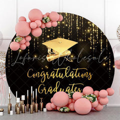 Lofaris Round Bachelor Cap Congratulatiaons Graduate Backdrop