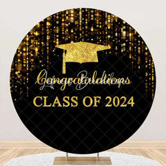 Lofaris Round Black Gold Class 2024 Congrats Grad Backdrop