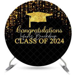 Lofaris Round Black Gold Class 2024 Congrats Grad Backdrop