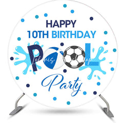 Lofaris Round Blue Ball Pool 10th Birthday Party Backdrop