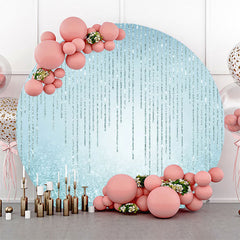 Lofaris Round Blue Glitter Crystal Tassel Birthday Backdrop