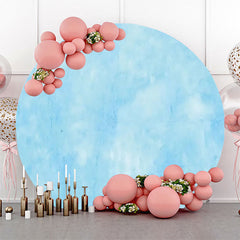 Lofaris Round Bright Blue Abstract Texture Birthday Backdrop