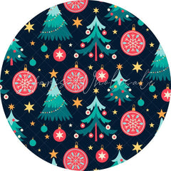 Lofaris Round Christmas Hexagon Tree Merry Chrismas Backdrop