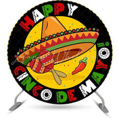 Lofaris Round Cinco Mayo Backdrop For Mexican Fiesta Party