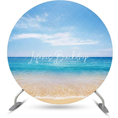 Lofaris Round Coastal Sandy Beach Blue Sky Summer Backdrop