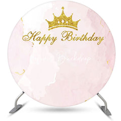 Lofaris Round Crown Pink Abstract Marble Texture Backdrop