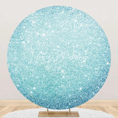 Lofaris Round Fantasy Blue Sparkling Bokeh Birthday Backdrop