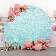 Lofaris Round Fantasy Blue Sparkling Bokeh Birthday Backdrop