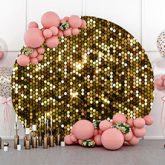 Lofaris Round Gold Glitter Texture Bokeh Birthday Backdrop