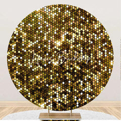 Lofaris Round Gold Glitter Texture Bokeh Birthday Backdrop