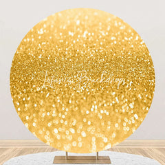 Lofaris Round Gold Sparkling Texture Bokeh Birthday Backdrop