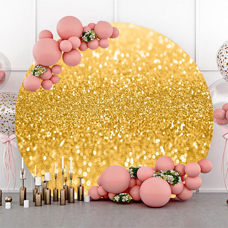 Lofaris Round Gold Sparkling Texture Bokeh Birthday Backdrop