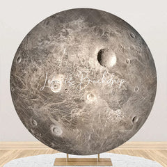 Lofaris Round Lunar Surface Craters Pattern Birthday Backdrop