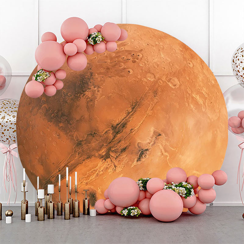 Lofaris Round Mars Surface Texture Planet Birthday Backdrop