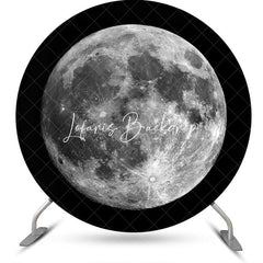 Lofaris Round Moon Surface Top View Space Birthday Backdrop