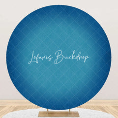 Lofaris Round Ocean Blue Solid Color Texture Birthday Backdrop